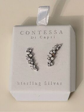 Contessa di capri sterling silver sparkling earrings